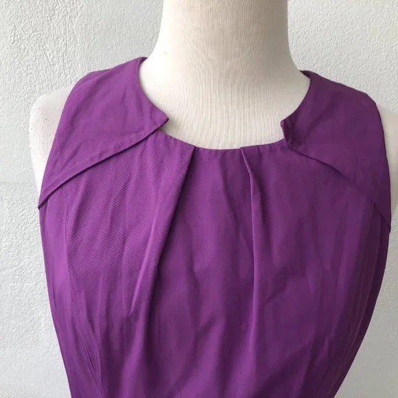 CUE Purple Sleeveless Pleated Fit n Flare Dress Size 8 New w Tags RRP $249 - Picture 2 of 12